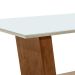Mesa de Jantar Retangular com Tampo de Vidro Viena Off White e Canela Rústico 160 cm