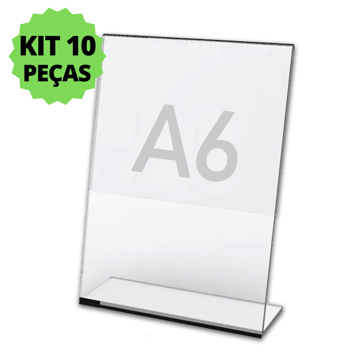 10 Displays L Expositor Pix Qr Code 10x15 cm Ps Acrílico Kit