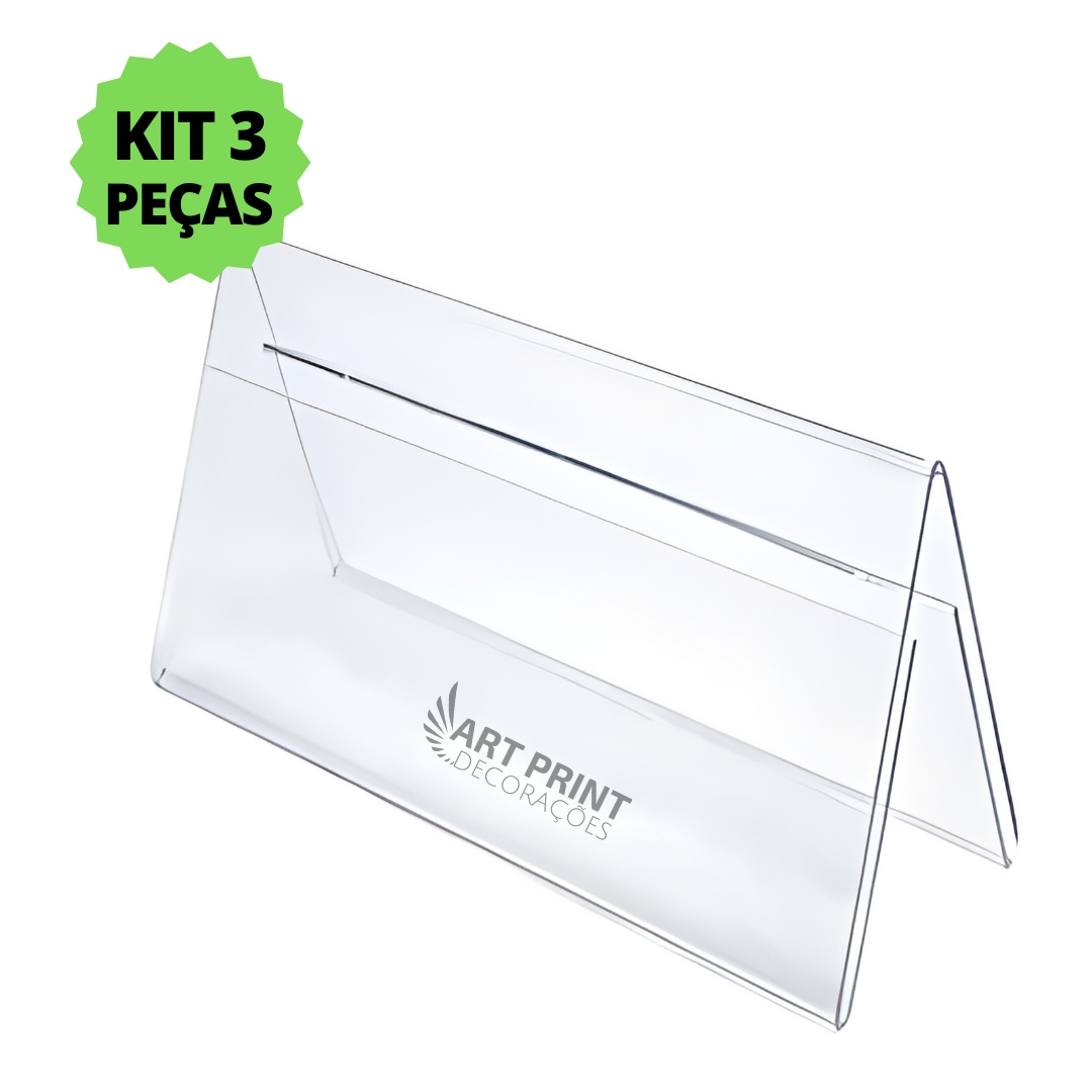 3 Prisma de Mesa Balcão Buffet Display Expositor PS Cristal