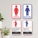 4 Placas De Sinalização Banheiro Feminino Masculino Regras Kit