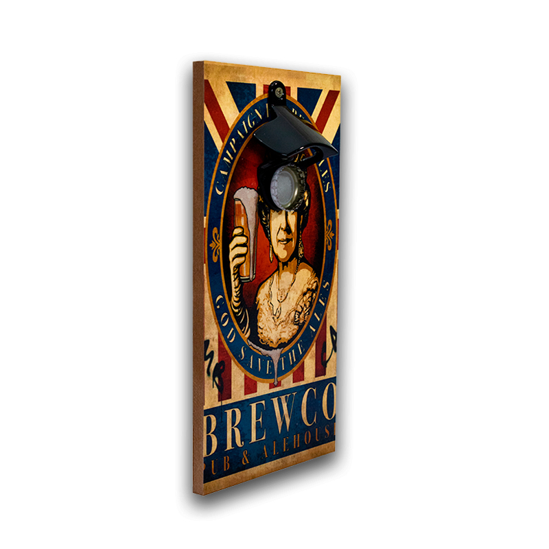 Abridor De Garrafas Parede Rainha Mdf Com Imã  25x13 Cm