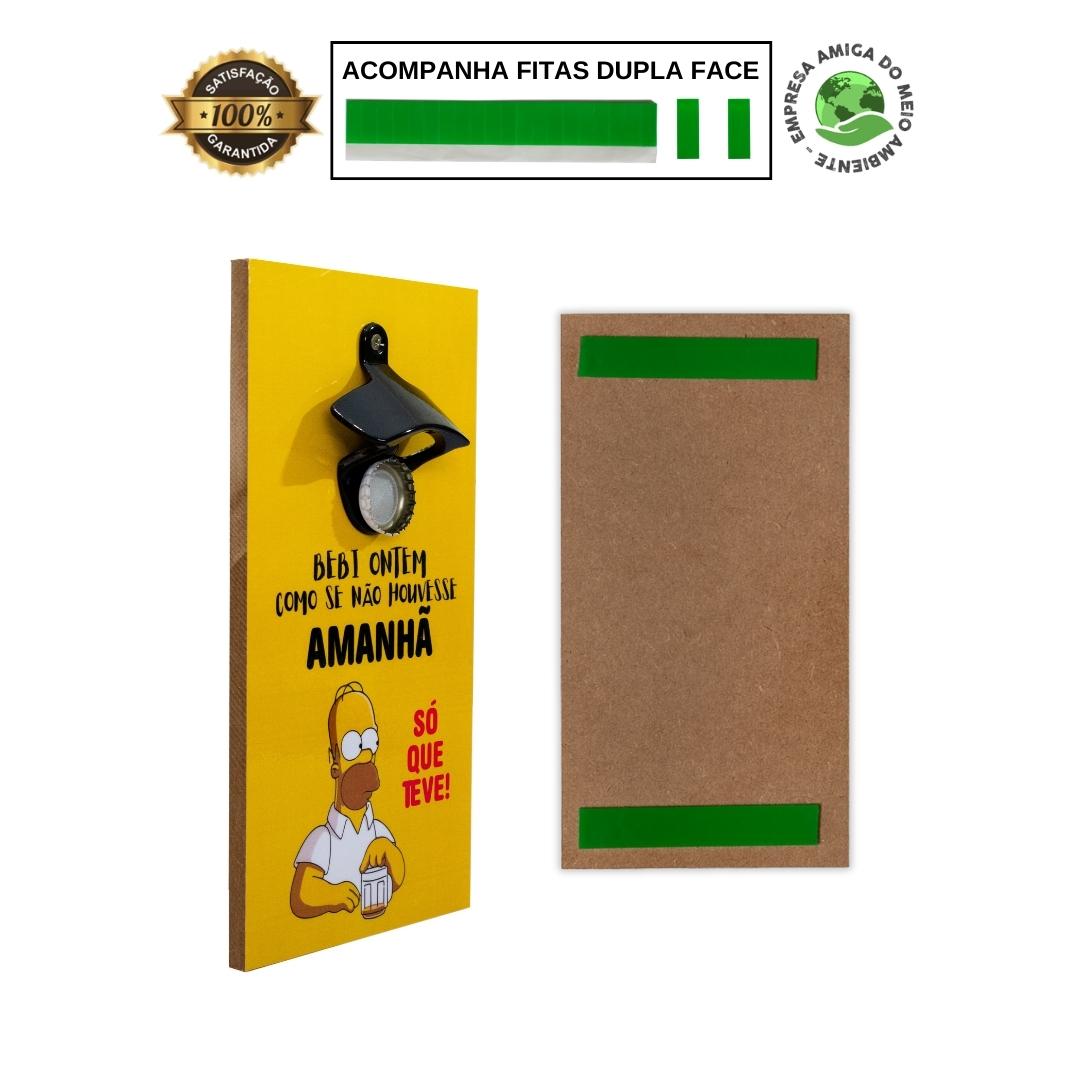 Abridor de Garrafas Bebidas + Kit 4 Porta Copos Com Suporte
