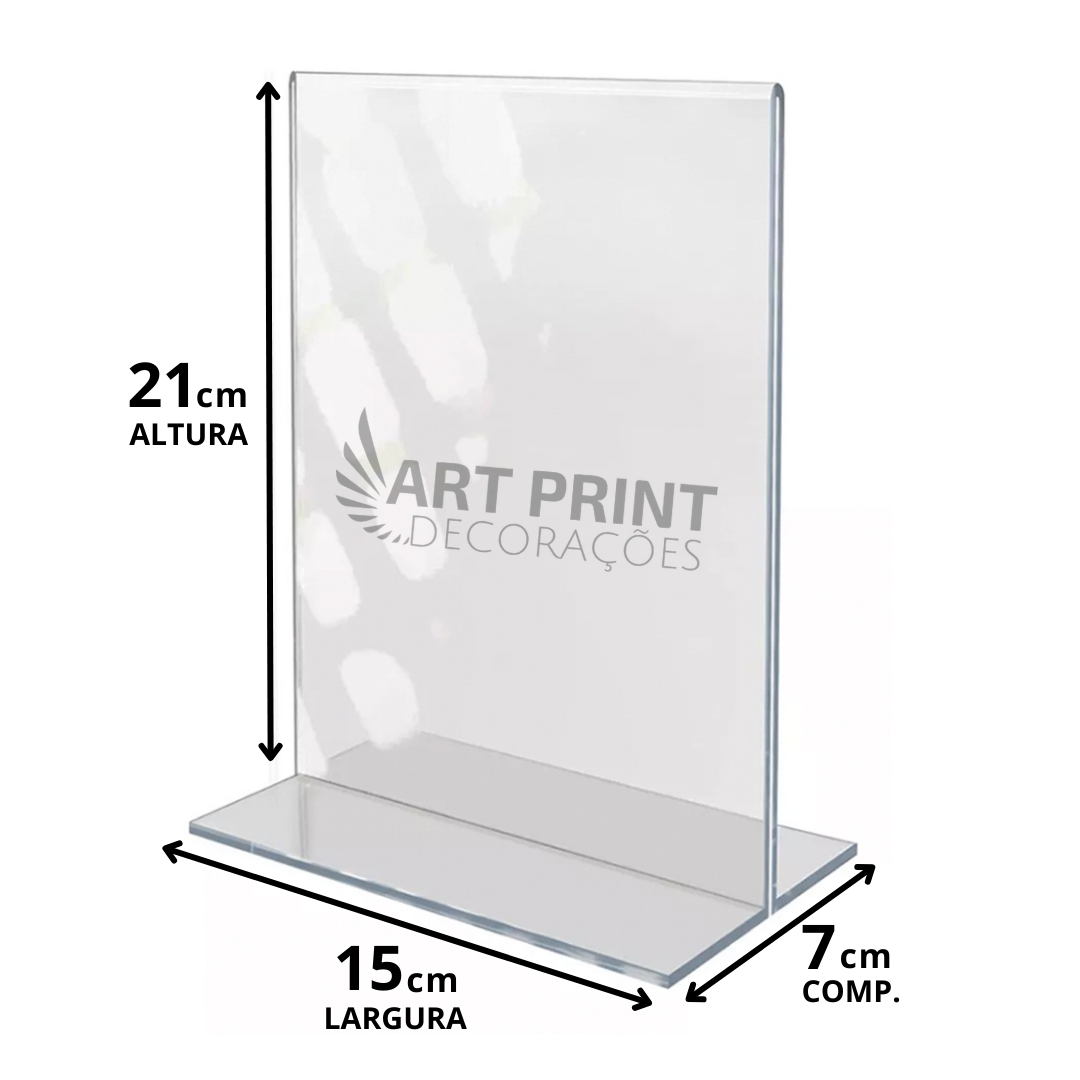 Display Expositor T A6 10x15cm Acrílico Ps Cristal Balcão