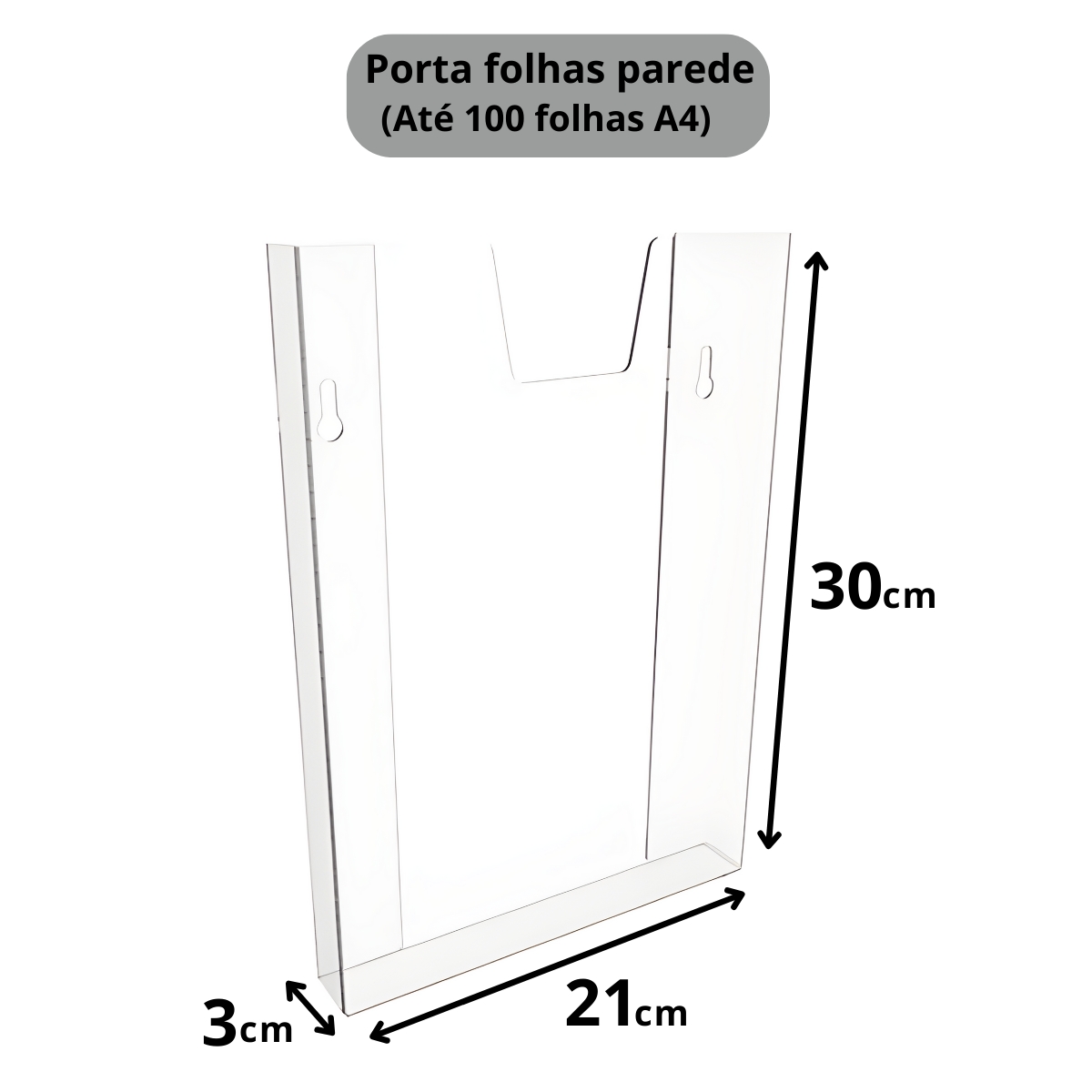 Display Porta Folha Prontuário De Parede A4 Acrílico Ps