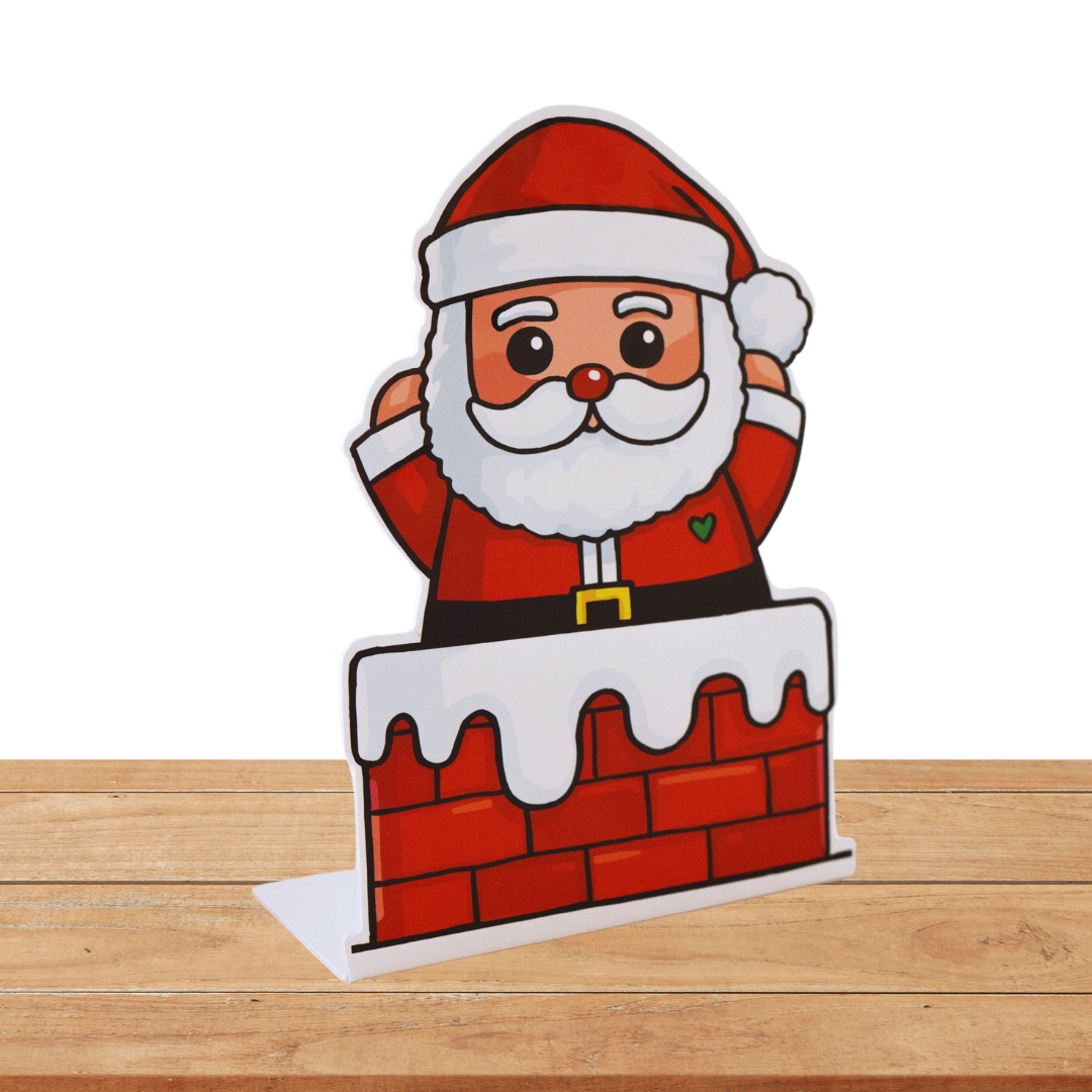 Display de Mesa Natal Papai Noel Decorativo 24x15 cm