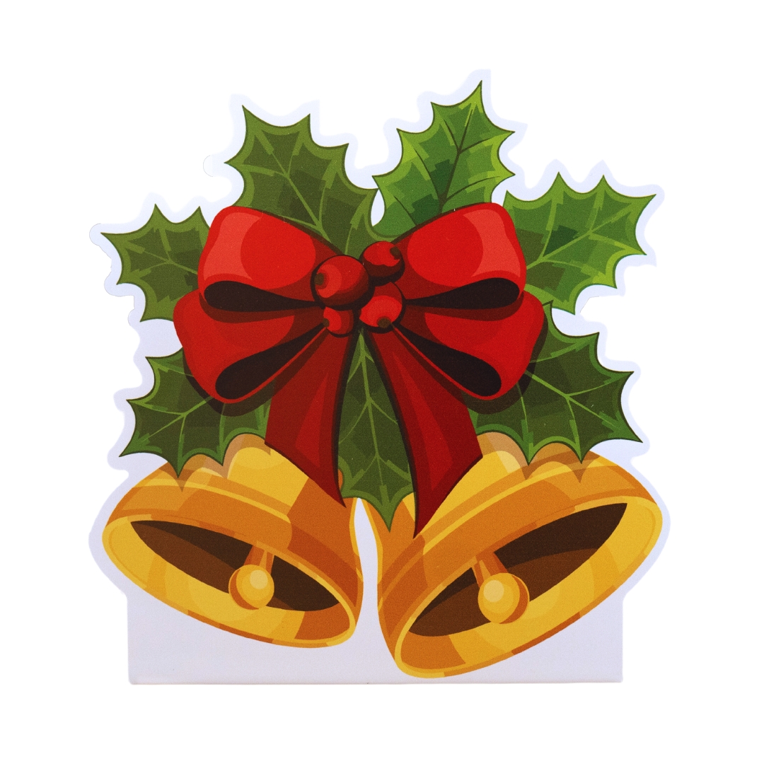 Display de Mesa Sino Feliz Natal Decorativo Enfeite 24x15 cm