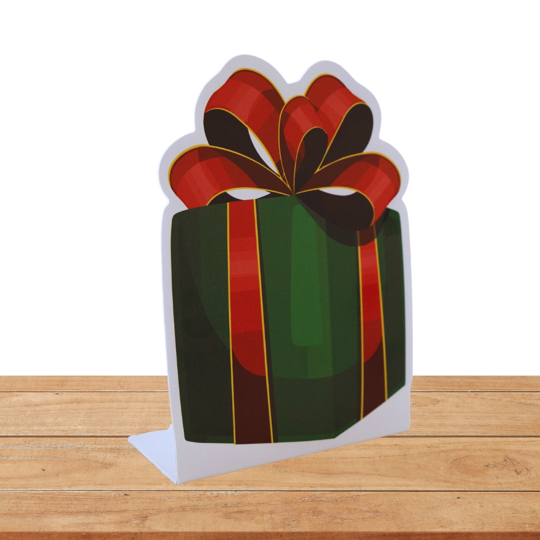 Enfeita Natal Display de Mesa Papai Noel Presente 24x15 cm