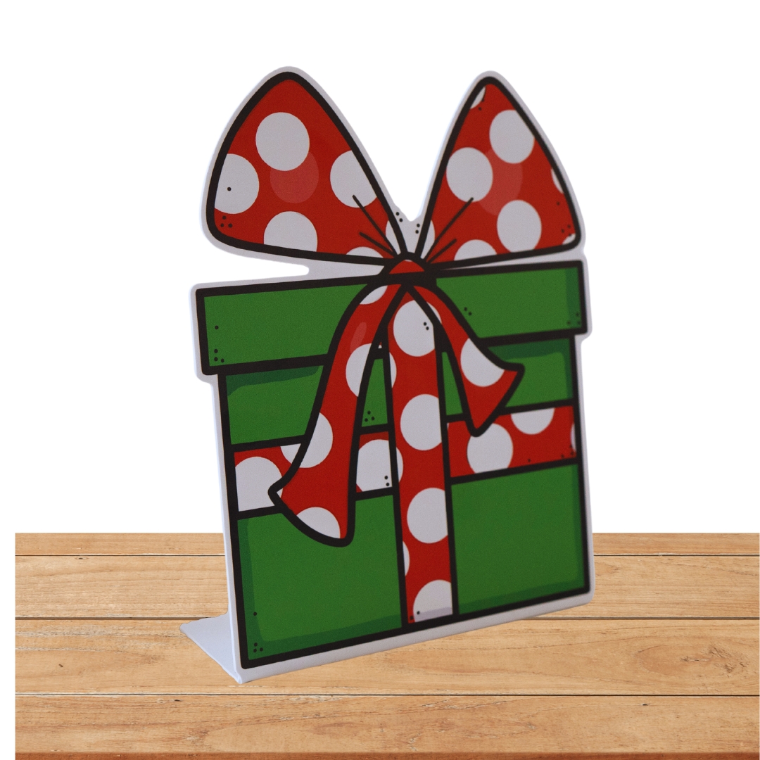 Enfeita Natal Display de Mesa Presente Decorativo 24x15 cm