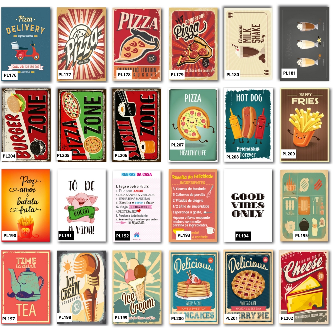 Kit 10 Placas Frases Cozinha Café 20x30 cm Você Escolhe