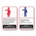 Kit 2 Placas de Sinalização Regras Banheiro Wc 20x13 cm