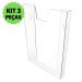 Kit 3 Displays Porta Folha Prontuário Parede A4 Acrílico Ps