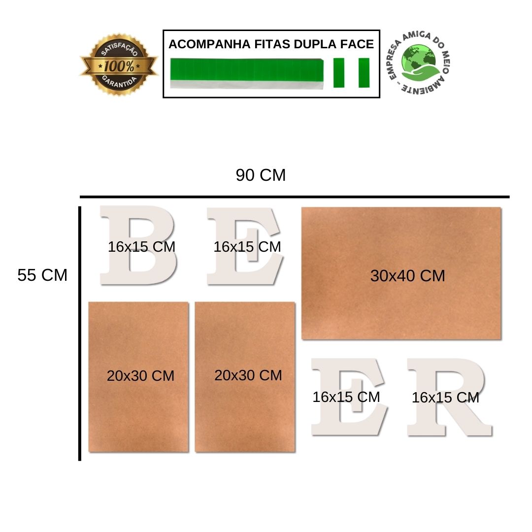 Kit 3 Placas Decorativas Cervejas Bebidas C/ Letras BEER