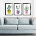 Kit 3 Quadros Decorativos Cactus Love
