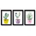 Kit 3 Quadros Decorativos Cactus Love