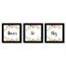 Kit 3 Quadros Decorativos Palavras Amor Paz Fé