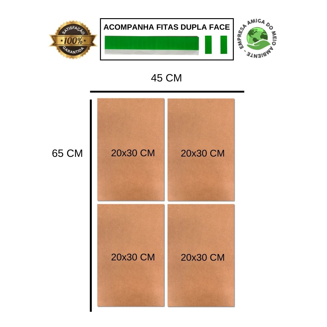 Kit 4 Placas Decorativas Flores Abstratos 20x30 cm Mdf