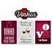 Kit 4 Placas Decorativas Frases Vinhos Bebidas Wine Bar