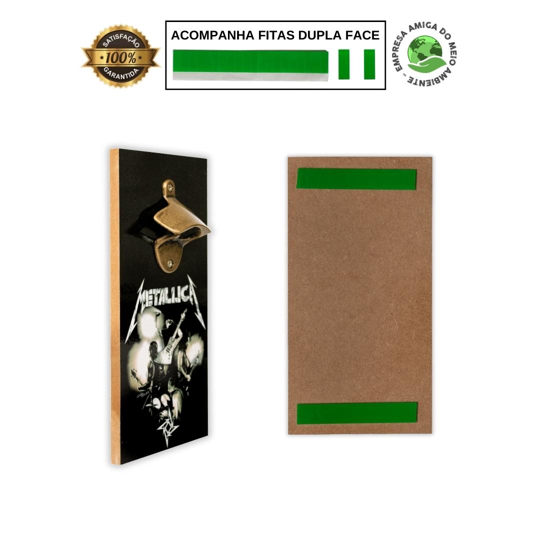 Kit 4 Porta Copos Metallica C/ Suporte + Abridor de Garrafas