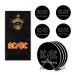 Kit 4 Porta Copos Rock ACDC C/ Suporte + Abridor de Garrafas
