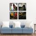 Kit 4 Quadros Decorativos Mosaico Gato Geométrico