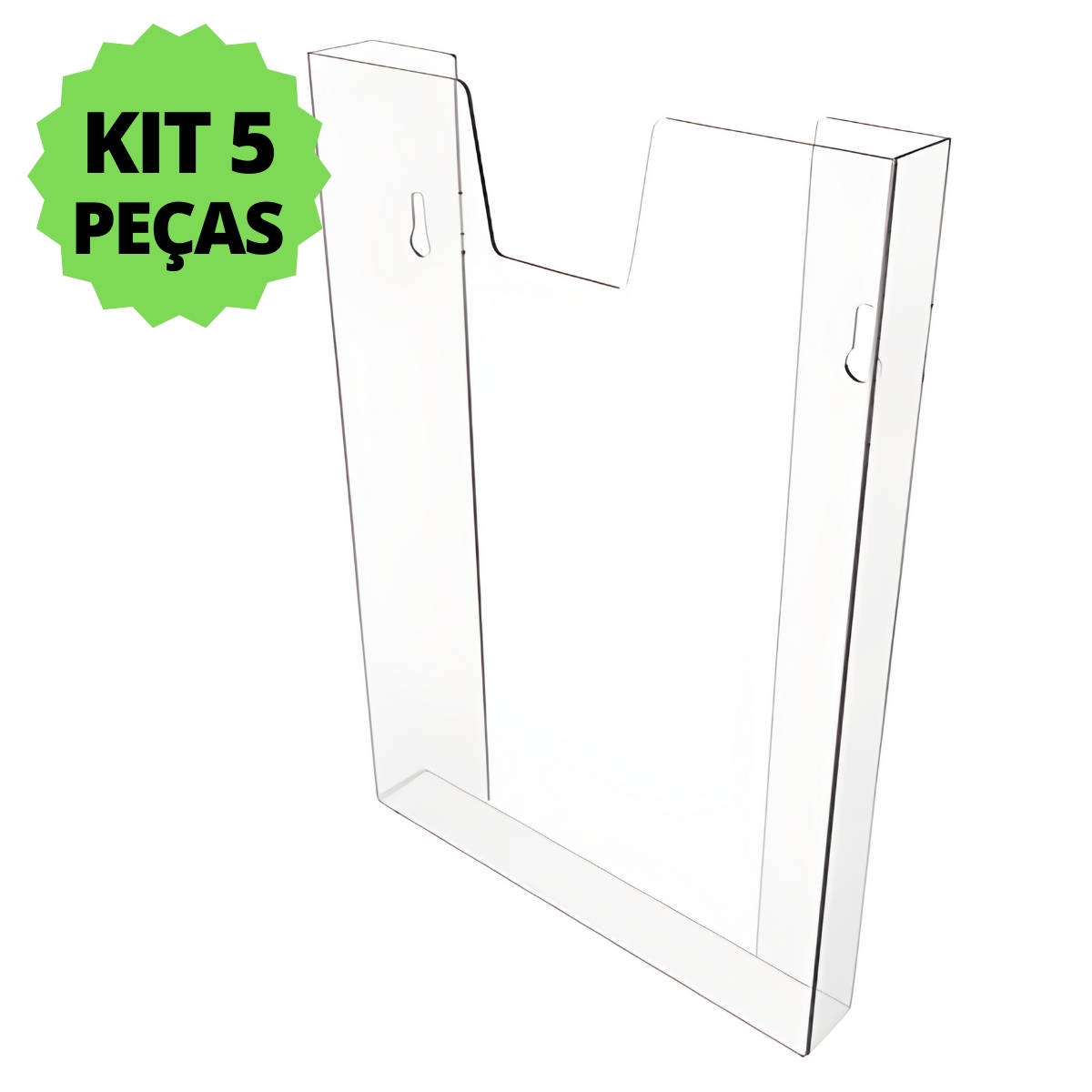 Kit 5 Displays Porta Folha Prontuário Parede A4 Acrílico Ps