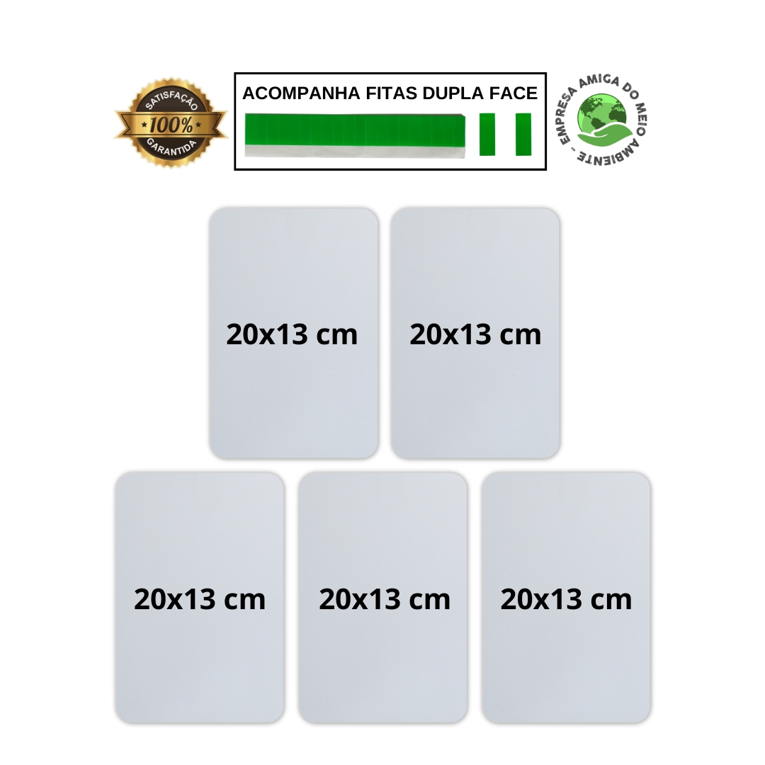 Kit 5 Placas Sinalização Reciclagem Coleta Seletiva 20x13 cm