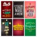 Kit 6 Placas Decorativas Com Frases Fé Amor Mdf 20x13 cm