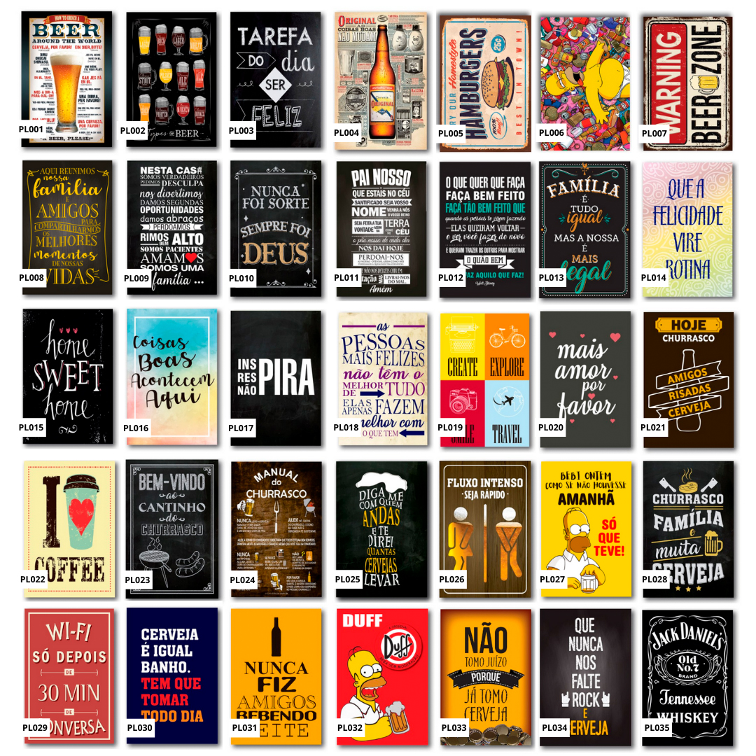 Kit 6 Placas Mdf 20x30cm Bebidas Frases Cozinha Você Escolhe