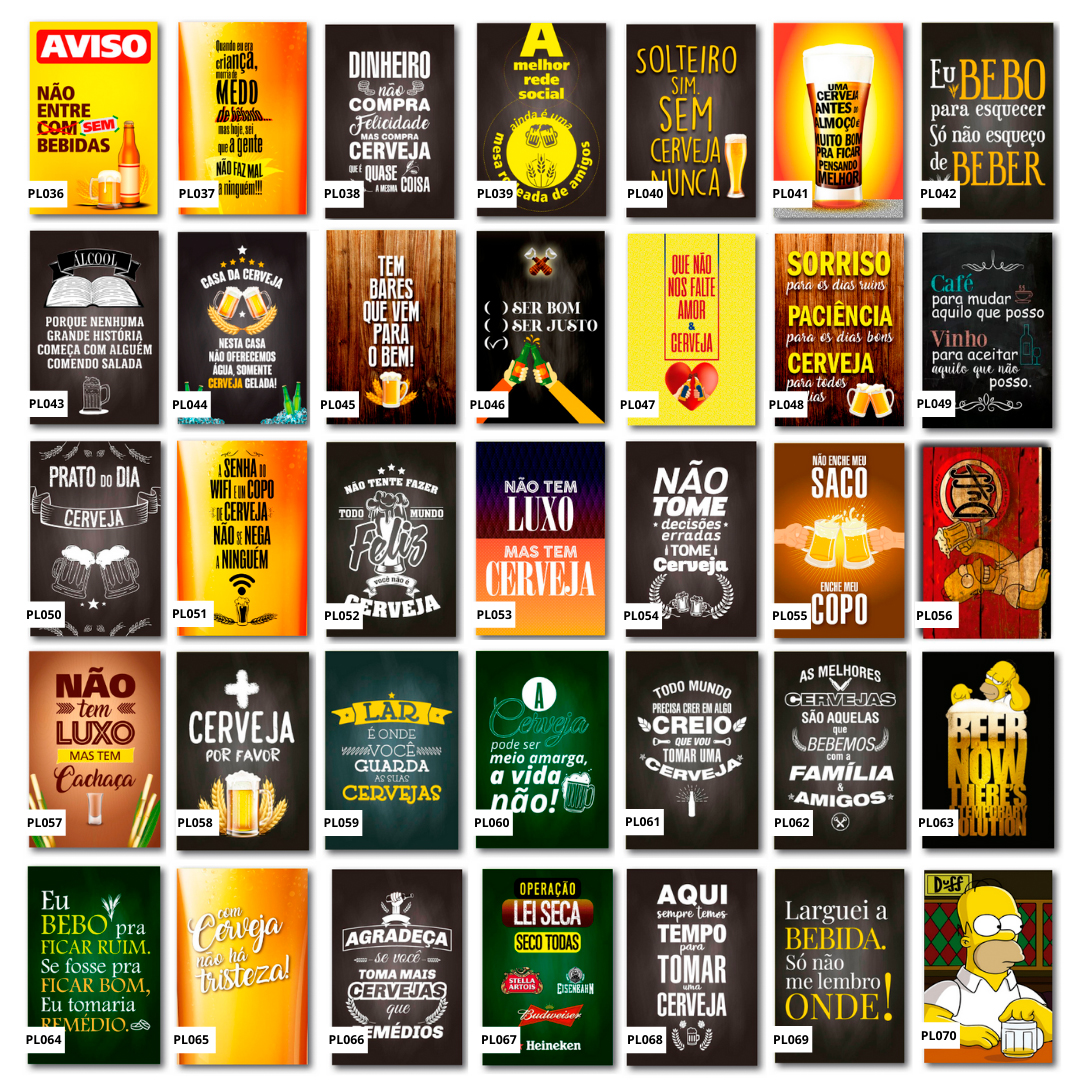 Kit 6 Placas Mdf 20x30cm Bebidas Frases Cozinha Você Escolhe