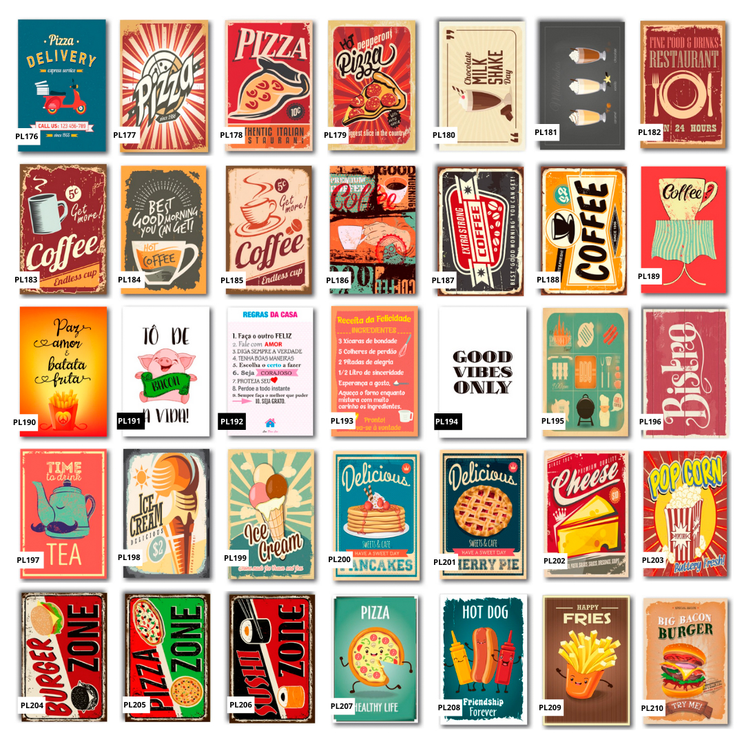 Kit 6 Placas Mdf 20x30cm Bebidas Frases Cozinha Você Escolhe