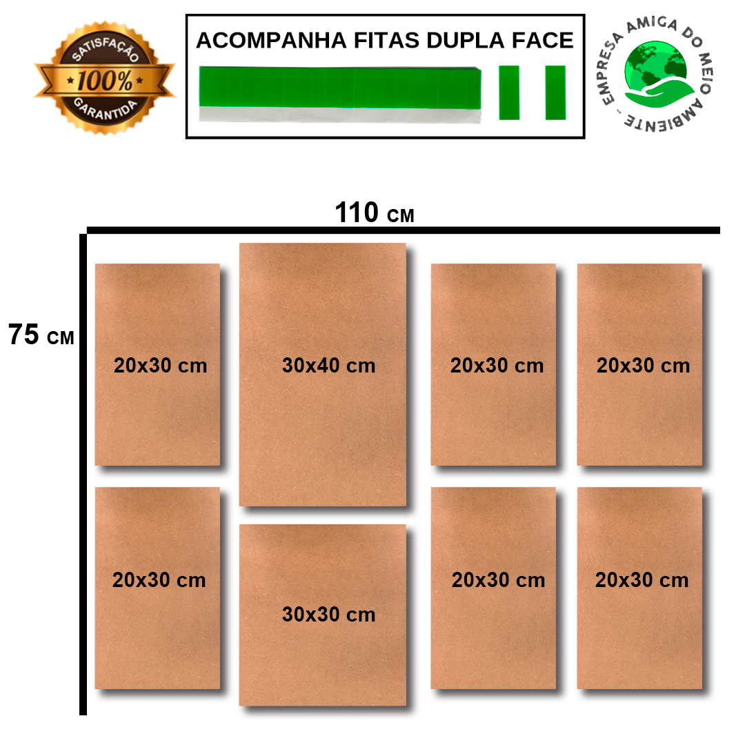 Kit 8 Placas Decorativas Frases e Animais Mdf