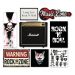 Kit 8 Placas Decorativas Música Rock Guitarra Caveira