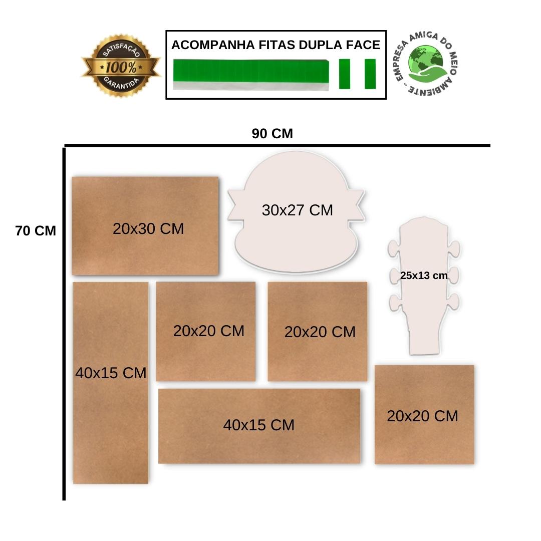 Kit 8 Placas Decorativas Rock Música Caveira Estilo Musicais