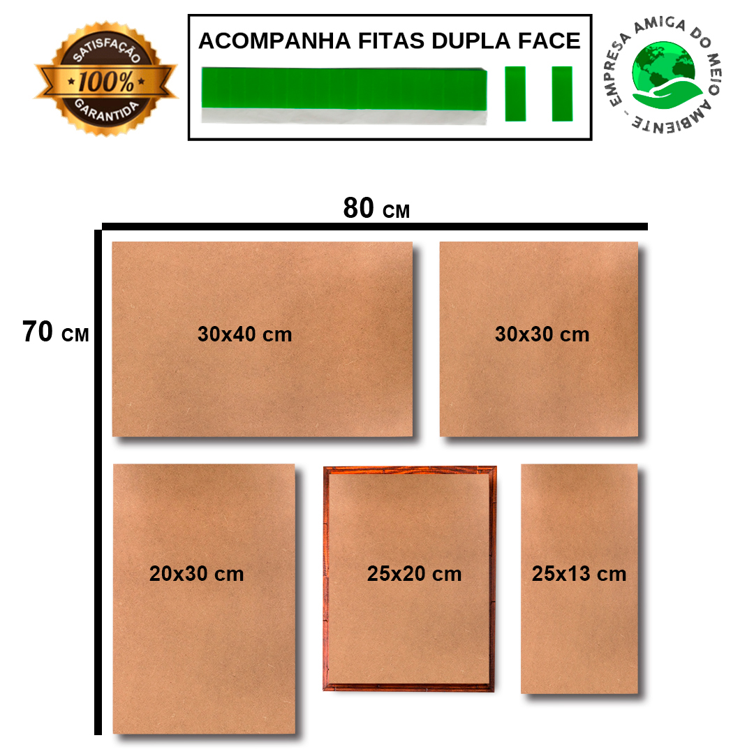 Kit Bar 3 Placas + Quadro Porta Tampas + Abridor de Garrafas C/ Imã Cerveja Mdf