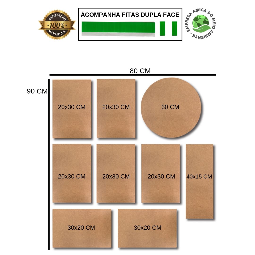 Kit Placas Decorativas Barbearia Barber Shop Vintage Mdf - 9 Placas