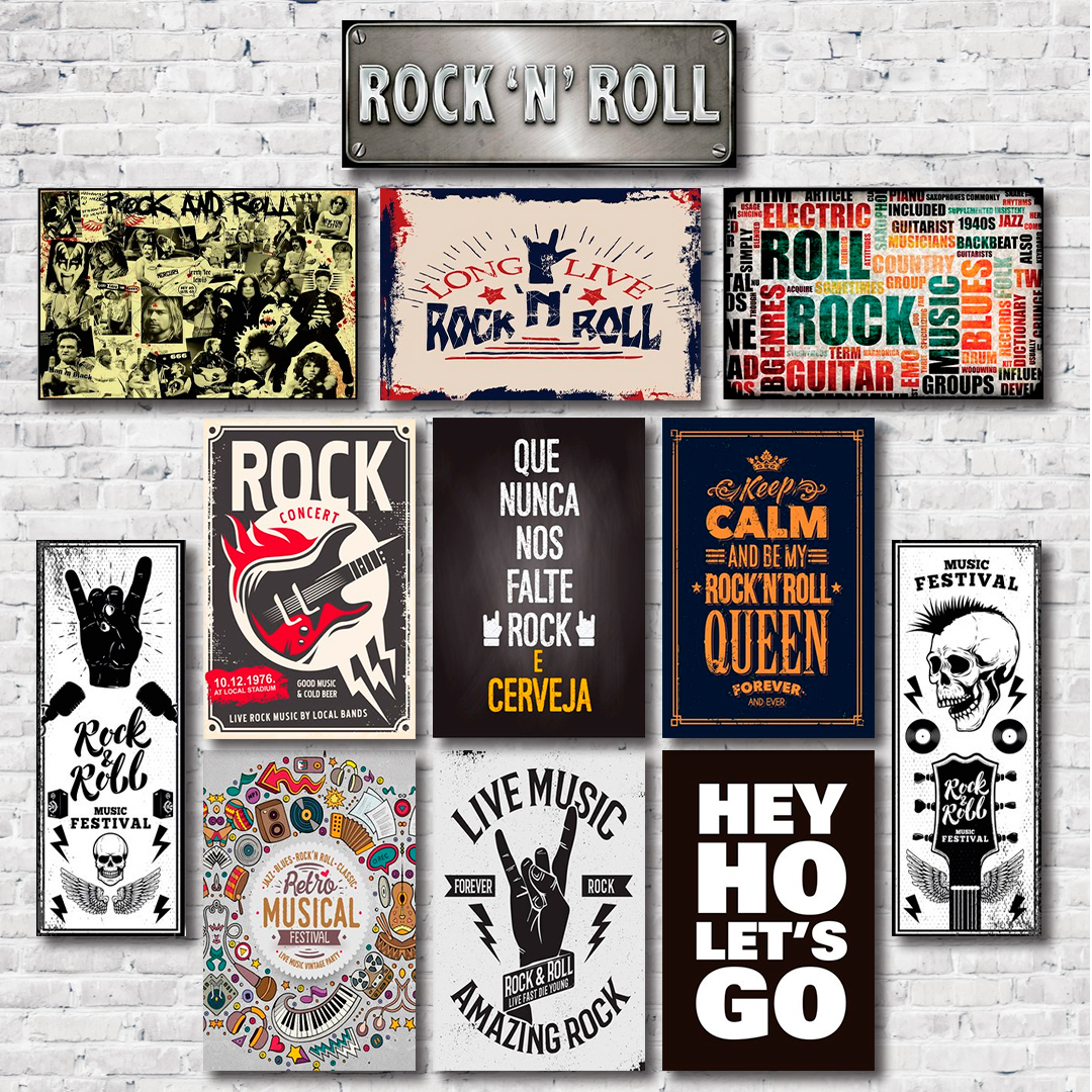 Kit Placas Decorativas Música Mdf - 12 Placas