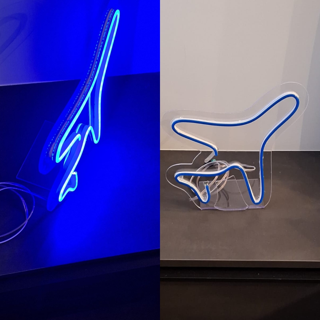 Painel Neon Led Avião Viagem de Mesa Decoração Acrílico