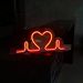 Painel Neon Led Coração Letreiro de Mesa Decoração Acrílico