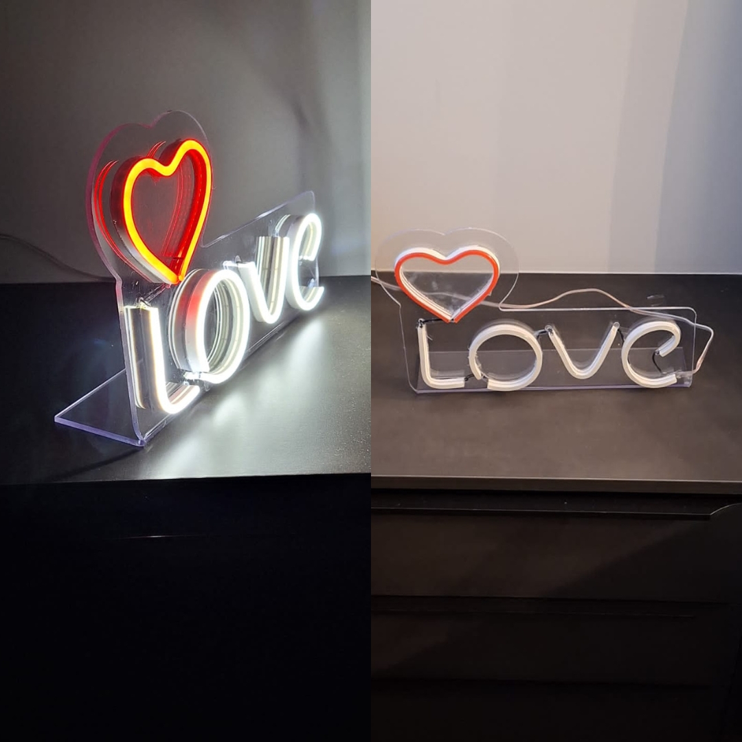 Painel Neon Led Love de Mesa Decoração Acrílico
