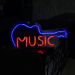 Painel Neon Led Música Guitarra de Mesa Decoração Acrílico