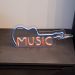 Painel Neon Led Música Guitarra de Mesa Decoração Acrílico