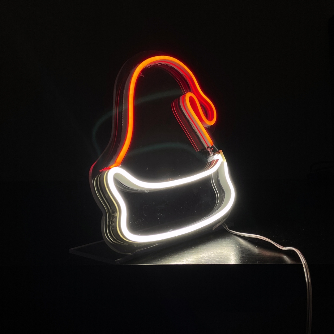 Painel Neon Led Natal Gorro de Mesa Decoração Acrílico