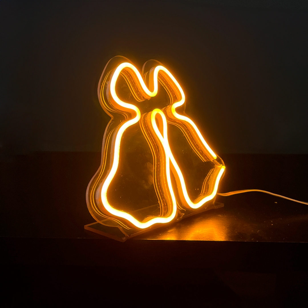 Painel Neon Led Natal Sino de Mesa Decoração Acrílico