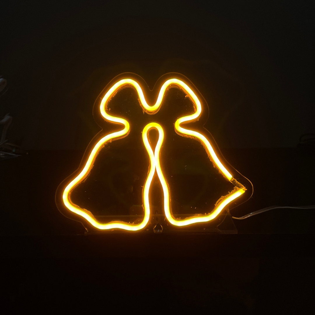 Painel Neon Led Natal Sino de Mesa Decoração Acrílico