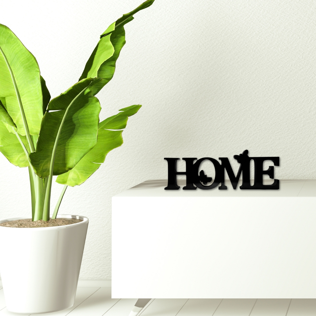 Palavra Decorativa de Mesa Home Plástico Pvc 35x9 cm