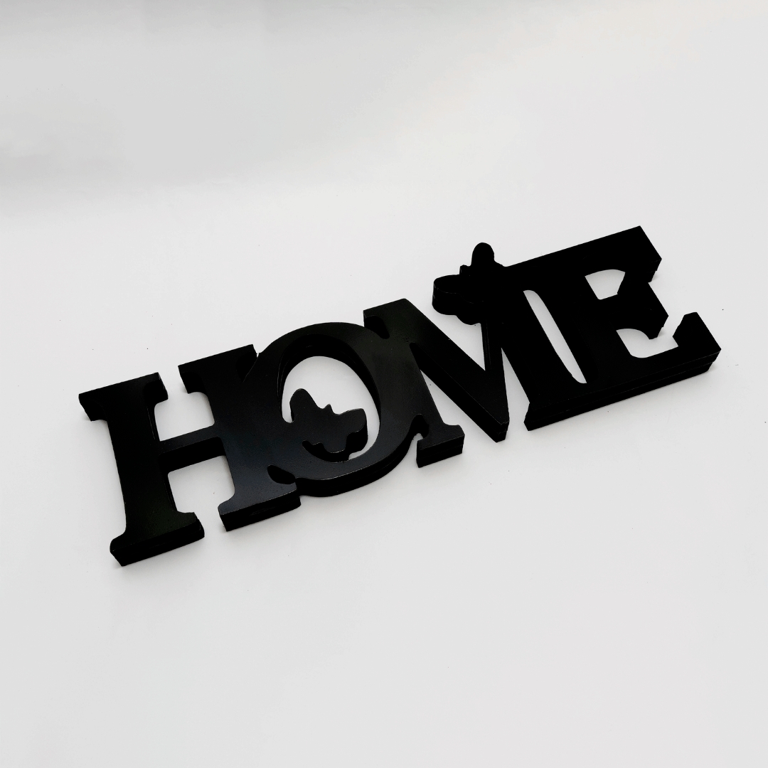 Palavra Decorativa de Mesa Home Plástico Pvc 35x9 cm