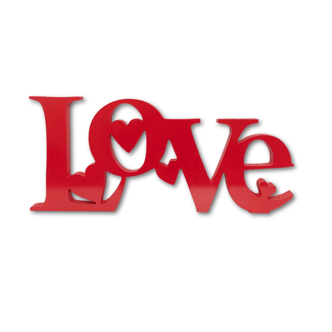 Palavra Decorativa de Mesa Love Amor Plástico Pvc 30x13 cm