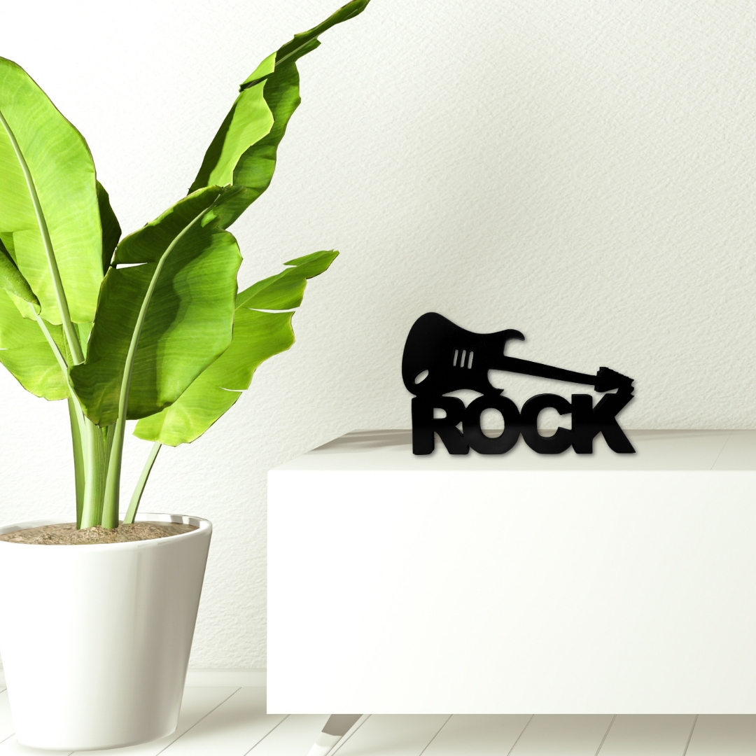 Palavra Decorativa de Mesa Rock Plástico Pvc 30x18 cm