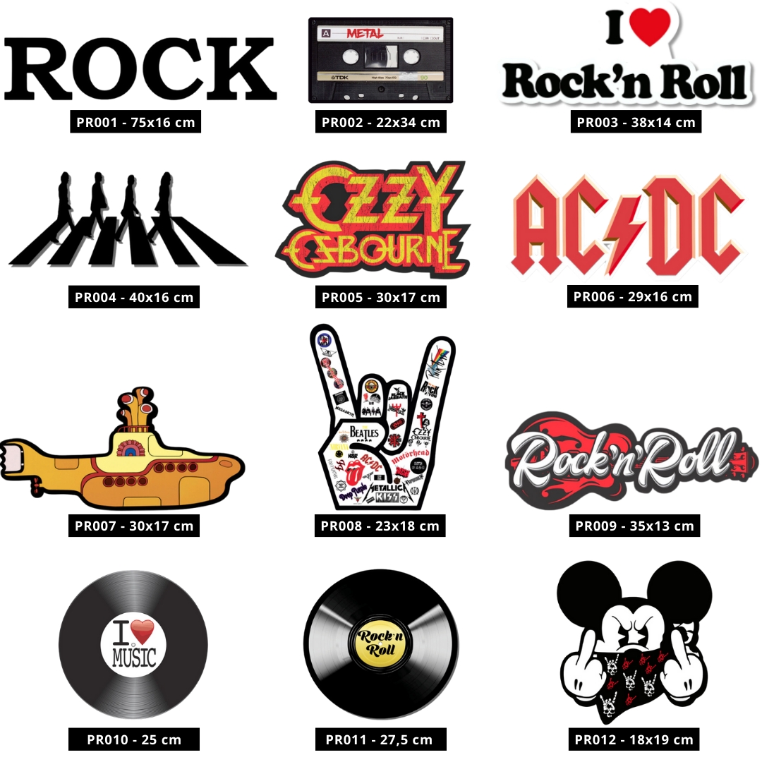 Placa Decorativa Bandas Rock Cervejas Recorte Você Escolhe