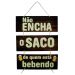 Placa Decorativa Frases Bebidas Cerveja Com Corda 70x40 Cm